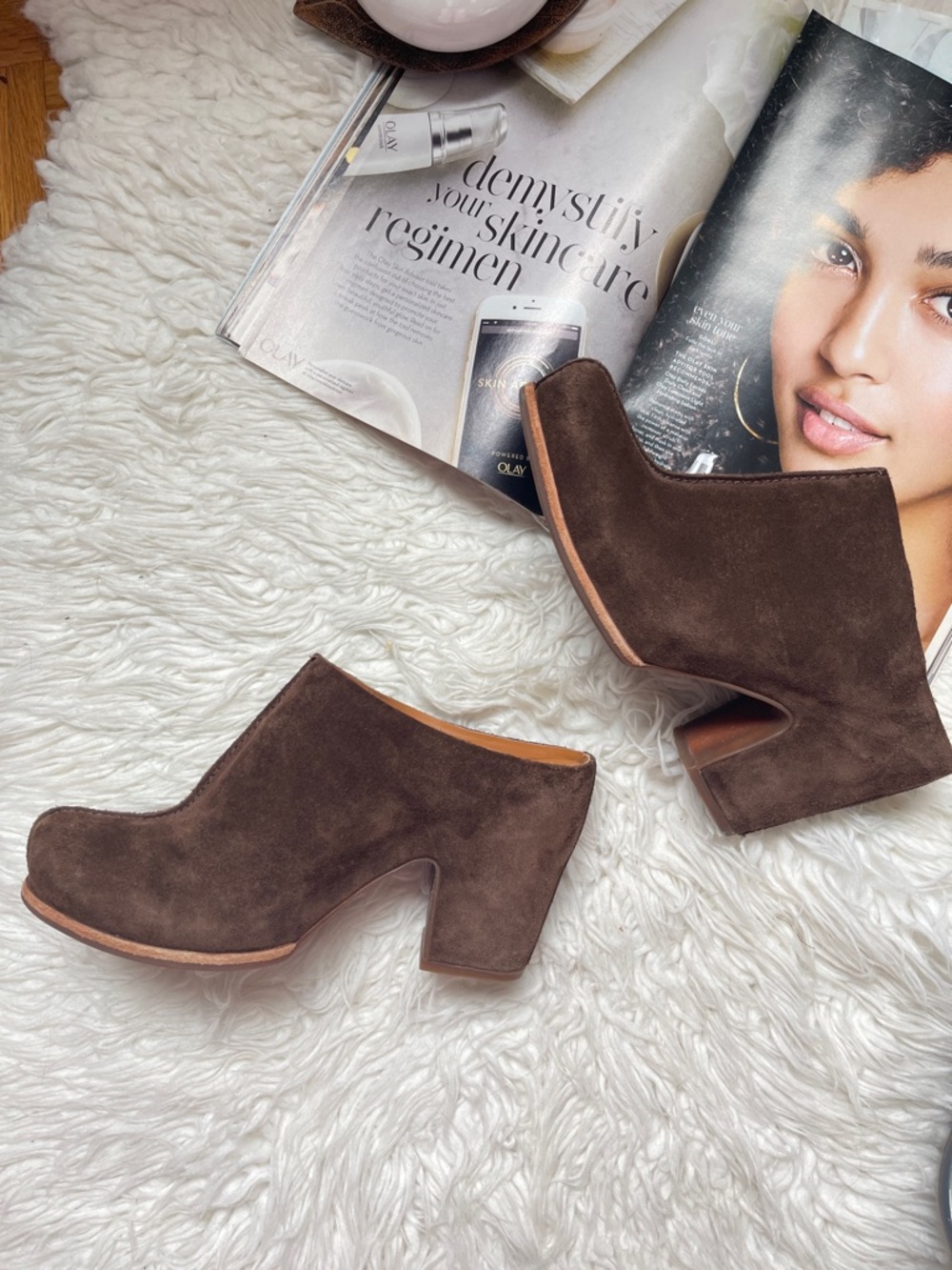 Kork-Ease Women’s Brown Suede Heeled Mules - Picture 5 of 10